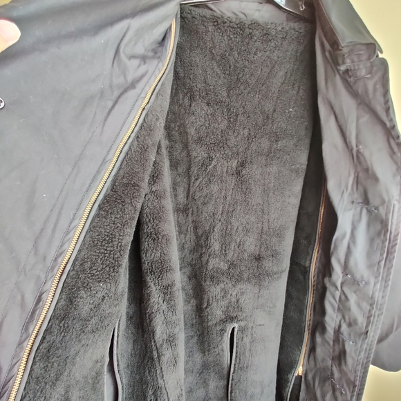 DSCP Quarterdeck Collection Black Trench Coat 44R Removable Fleece Liner wZipper - Picture 8 of 11